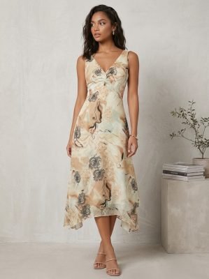 Vestido largo estampado